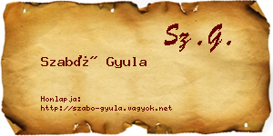 Szabó Gyula névjegykártya